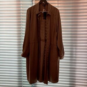 LOVE  & LEGEND Sz 24 Brown Shirt Dress Overcoat Shacket